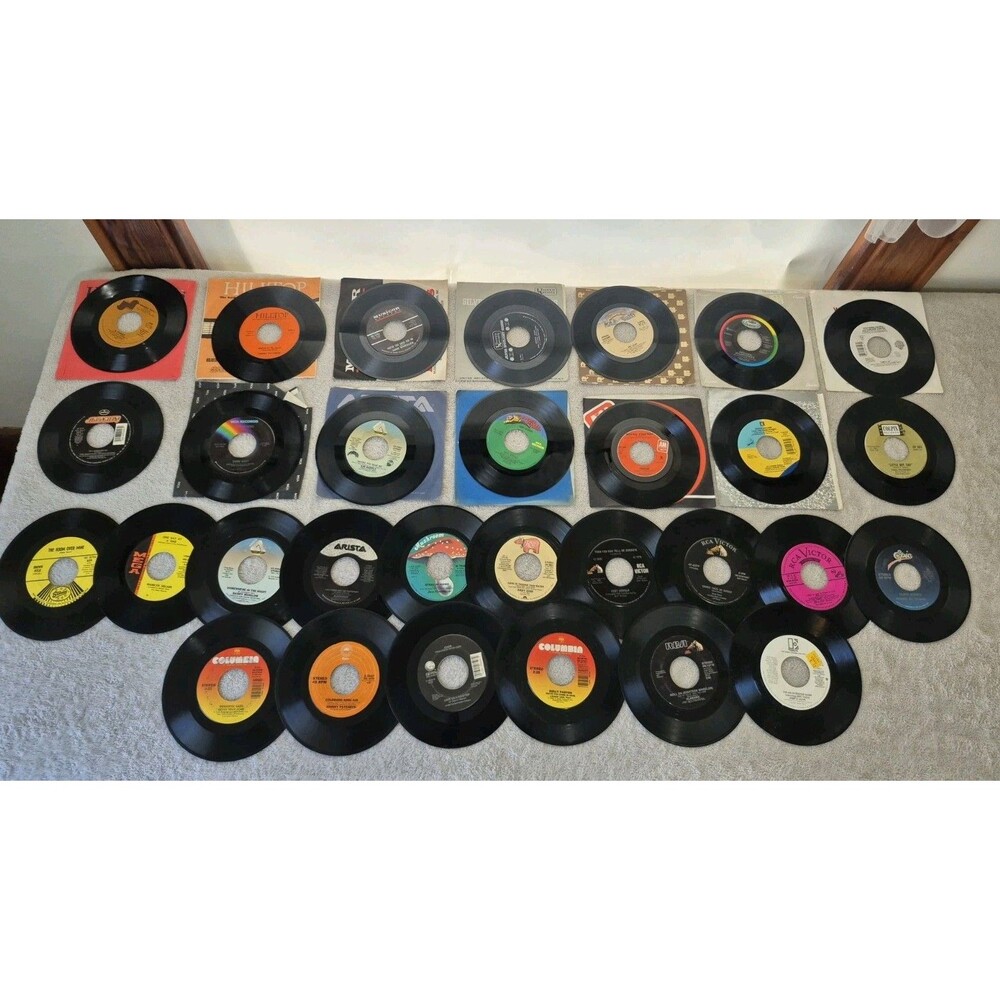 Vintage 45 RPM Vinyl Records Lot Country Pop Dolly Parton Alabama Johnny